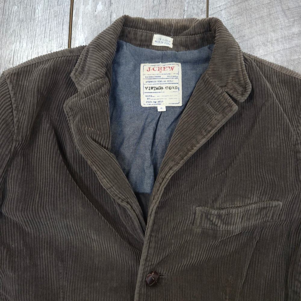J.Crew Blazer Mens Small Brown Vintage Cord Elbow Patch Corduroy Sport Coat - Picture 4 of 6